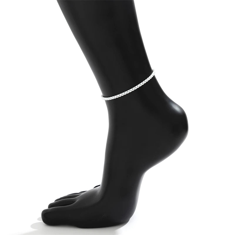 Punk Iron Chain Anklet 9 Colors Minimalist Adjustable Anklet