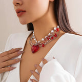 Romantic Heart Pendant Choker Necklace Wedding Gift