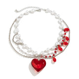 Romantic Heart Pendant Choker Necklace Wedding Gift