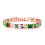 Colorful 2.5MM Cubic Zirconia Tennis Bracelet for Women Girls
