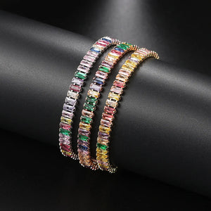 Colorful 2.5MM Cubic Zirconia Tennis Bracelet for Women Girls