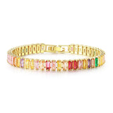 Colorful 2.5MM Cubic Zirconia Tennis Bracelet for Women Girls