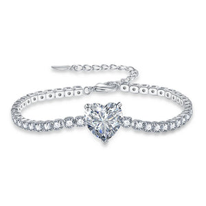 Heart CZ Tennis Bracelet Women Party Wedding Jewelry