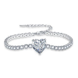 Heart CZ Tennis Bracelet Women Party Wedding Jewelry