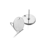 50Pcs Stainless Steel Earring Findings Silver Tone Settings DIY Jewelry Making