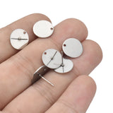50Pcs Stainless Steel Earring Findings Silver Tone Settings DIY Jewelry Making