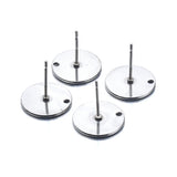 50Pcs Stainless Steel Earring Findings Silver Tone Settings DIY Jewelry Making