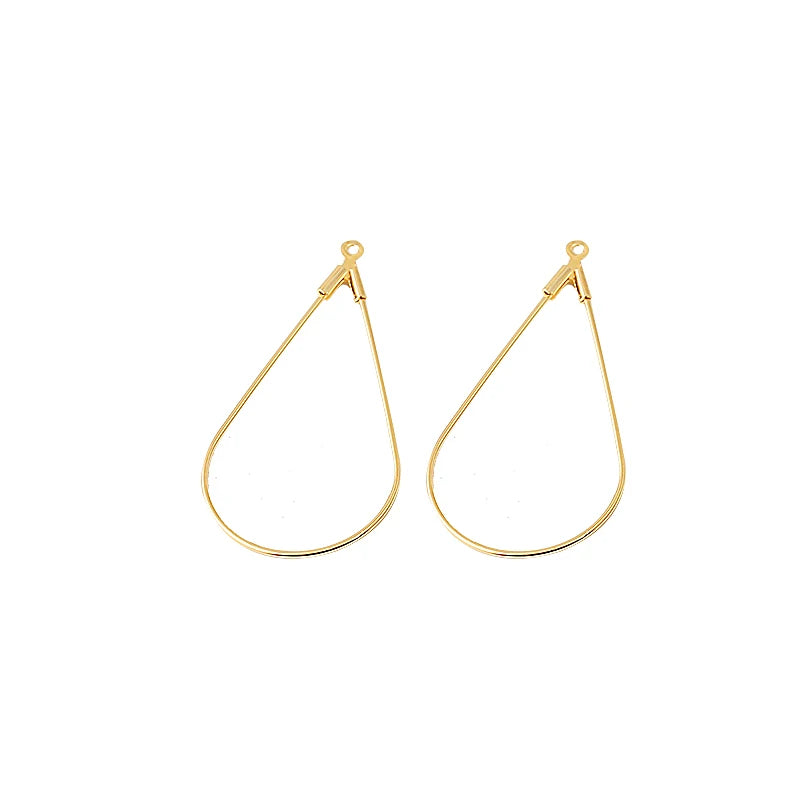 50pcs Copper Metal Geometric Water Drop Earrings DIY Jewelry Accessories