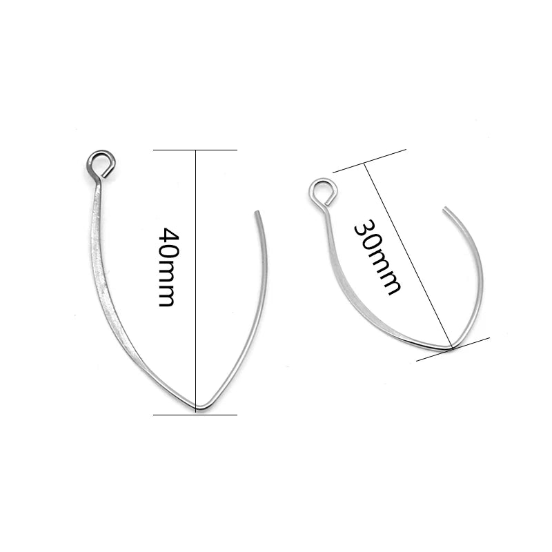 50pcs Stainless Steel Earring Hooks Kidney Ear Wires DIY Jewelry Accessories