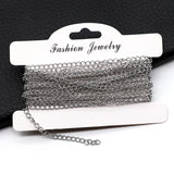 5m Stainless Steel Bracelet Necklace Extender Chain 2.5 3mm DIY Jewelry Making