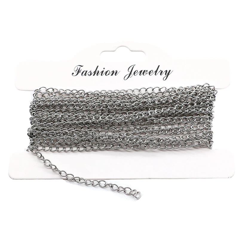 5m Stainless Steel Bracelet Necklace Extender Chain 2.5 3mm DIY Jewelry Making