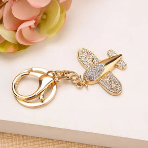 Metal 3D Airplane Keychain Gift for Men Women