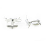 Rhodium Plated Jet Plane Aviation Cuff Links