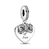 Airplane Love Tree of Life Safety Chain Silver Charms Beads