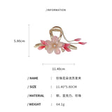 Acrylic Flower Hair Claw Chinese Jewelry Tassel Hairclip