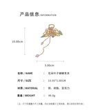 Chinese Style Flower Hair Claw with Crystal Beads Tassel