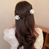 Acrylic Flower Hair Jewelry Chinese Hair Claw Crystal Tassel Hairclip