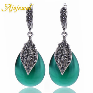 Vintage Rhinestone Leaf Drop Earrings for Women Anniversary Party