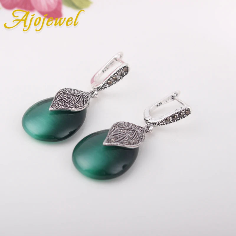 Vintage Rhinestone Leaf Drop Earrings for Women Anniversary Party
