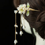 Lily Of The Valley Jewelry Chinese Hairpins Women Pearl Tassel Hair Jewelry Part