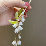 Lily Of The Valley Jewelry Chinese Hairpins Women Pearl Tassel Hair Jewelry Part