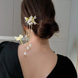 Lily Of The Valley Jewelry Chinese Hairpins Women Pearl Tassel Hair Jewelry Part