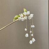 Lily Of The Valley Jewelry Chinese Hairpins Women Pearl Tassel Hair Jewelry Part