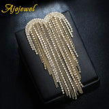 Long Chain Tassel Brooch Rhinestone Heart Jewelry Women Accessories