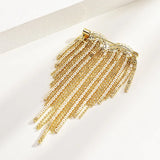 Long Chain Tassel Brooch Rhinestone Heart Jewelry Women Accessories