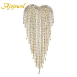 Long Chain Tassel Brooch Rhinestone Heart Jewelry Women Accessories