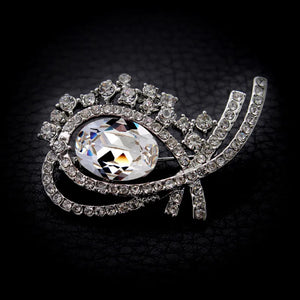 Oval Shaped Crystal Brooches Rhinestone Accessories