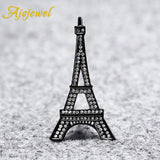 Vintage Eiffel Tower Rhinestone Brooch Unisex Jewelry Paris Souvenir