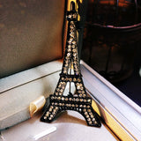 Vintage Eiffel Tower Rhinestone Brooch Unisex Jewelry Paris Souvenir