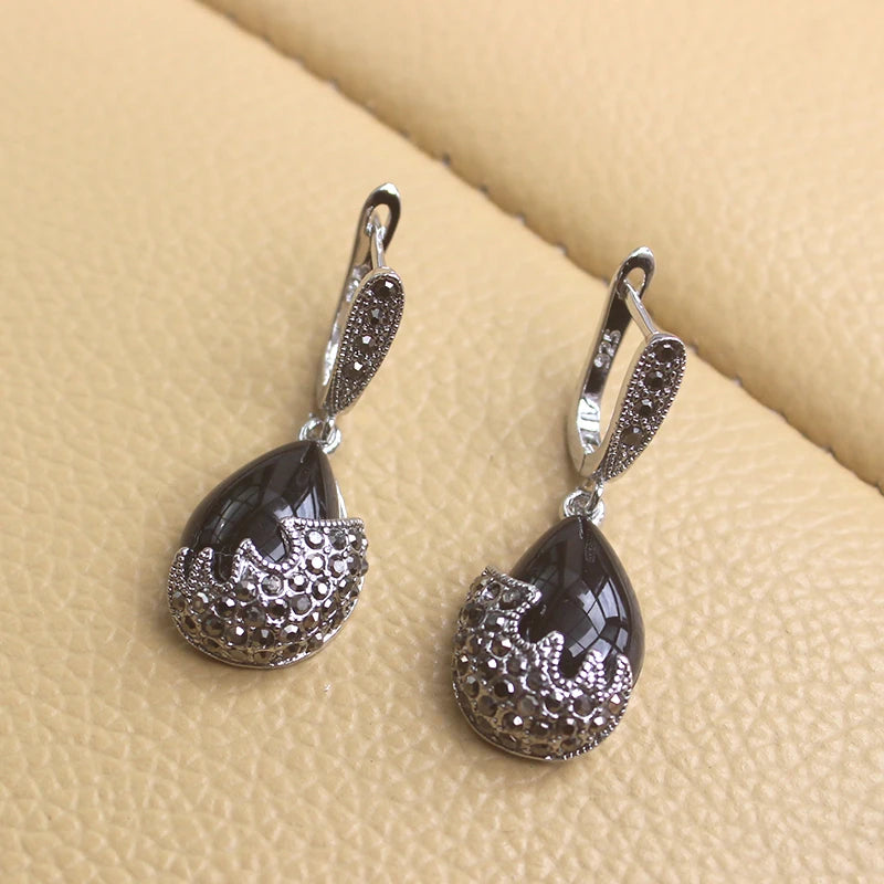Water Drop Stone Earrings With Rhinestones Ladies Jewelry