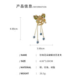 Enamel Flower Hair Claw Butterfly Beads Tassel Hair Jewelry