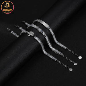 Cubic Zircon Bracelet Stainless Steel Rhinestone Charm Wrist Jewelry