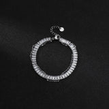 Cubic Zircon Bracelet Stainless Steel Rhinestone Charm Wrist Jewelry