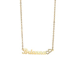 Akizoom Heart Name Necklace Zircon Choker Pendant Chain Jewelry