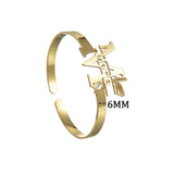 Akizoom Butterfly Name Bracelet Stainless Steel Bangle