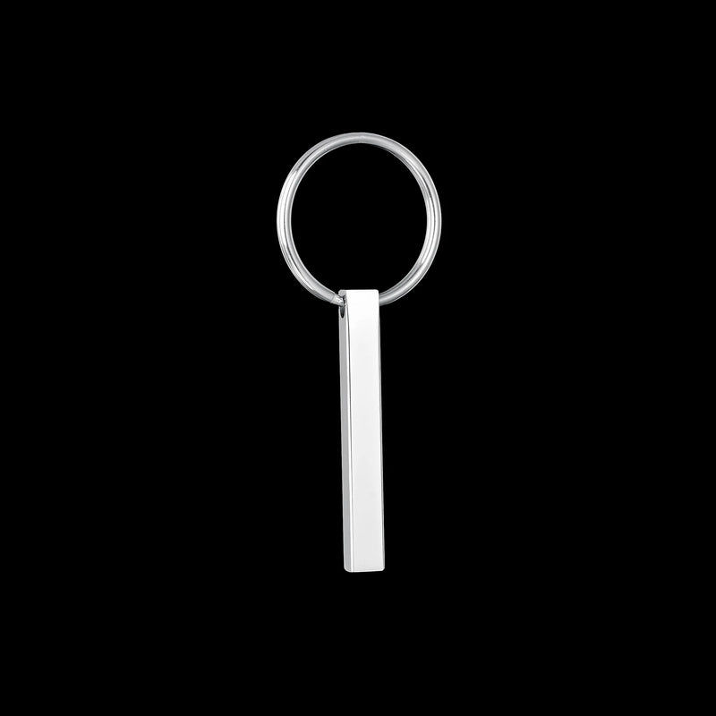 Akizoom Personalized Stainless Steel Name Keychain Bar Keyring