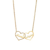 Akizoom Double Heart Name Necklace Love Women Couple DIY Choker