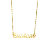 Akizoom Custom Name Necklace Letter Pendant Stainless Steel Chain