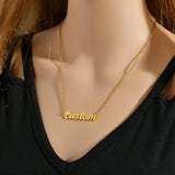 Akizoom Custom Name Necklace Letter Pendant Stainless Steel Chain