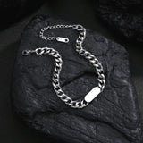 Personalized Engraved Thick Chain Bracelet Stainless Steel Bangle