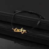Akizoom Name Bracelet Women Kids Stainless Steel Arabic Letter Heart Christmas