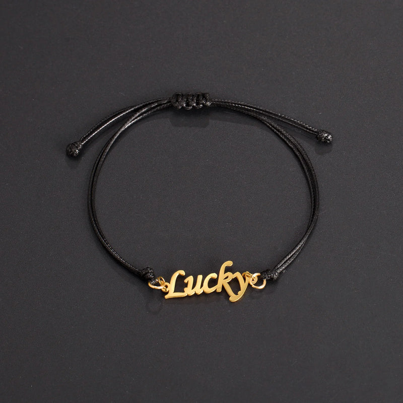 Akizoom Name Bracelet Women Kids Stainless Steel Arabic Letter Heart Christmas