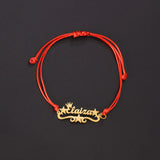 Akizoom Name Bracelet Women Kids Stainless Steel Arabic Letter Heart Christmas
