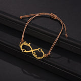 Akizoom Name Bracelet Women Kids Stainless Steel Arabic Letter Heart Christmas