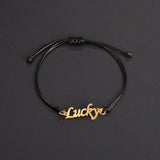 Akizoom Name Bracelet Women Kids Stainless Steel Arabic Letter Heart Christmas