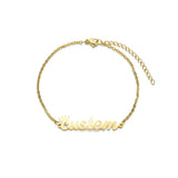 Akizoom Personality Stainless Steel Name Bracelet Handchain for Women
